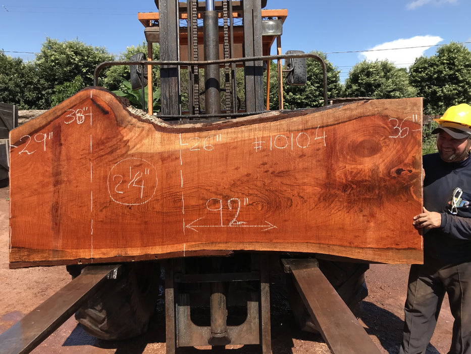 Jatoba / Brazilian #10104 –2-1/4″ x  26″ to 38"  x  92" FREE SHIPPING within the Contiguous US. freeshipping - Big Wood Slabs