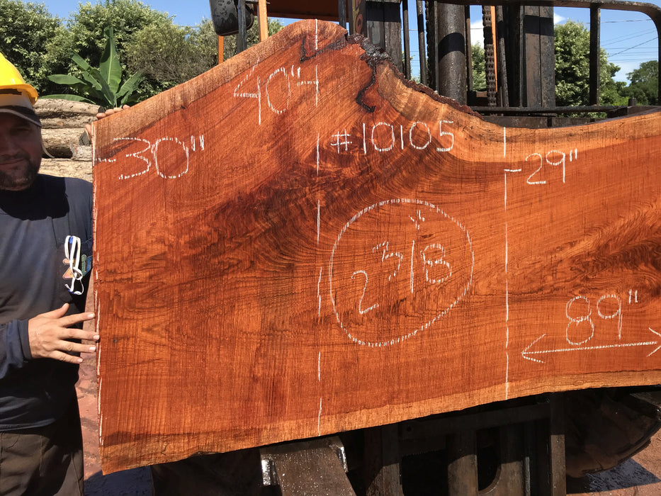 Jatoba / Brazilian #10105 –2-3/8″ x  29″ to 40"  x  89" FREE SHIPPING within the Contiguous US. freeshipping - Big Wood Slabs