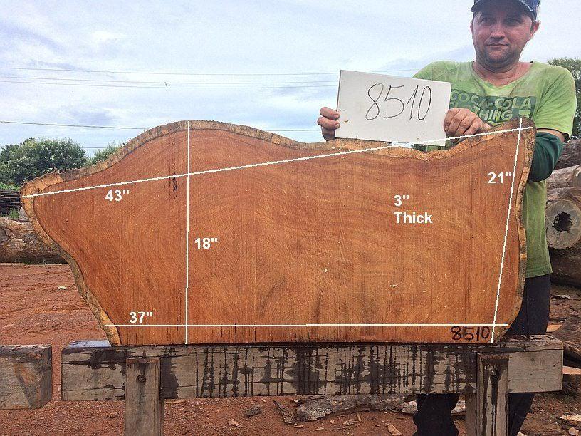 Garapa #8510- 3" x 18" to 21" x 43" FREE SHIPPING within the Contiguous US. freeshipping - Big Wood Slabs