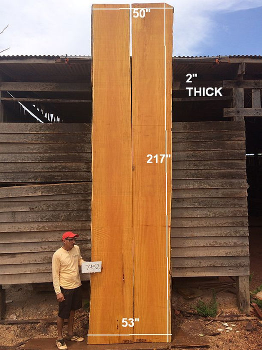 Garapa, #7152 Flip-Matched Set A&B - A = 2" x 23" to 28" x 217" / B = 2" x 25" to 27" x 217" FREE SHIPPING within the Contiguous US. freeshipping - Big Wood Slabs