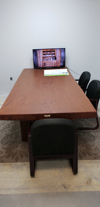 Angelim Pedra Table w/ Cumaru base #3922 - 31-1/2" x 50-3/4" x 115-1/2" FREE SHIPPING within the Contiguous US. freeshipping - Big Wood Slabs
