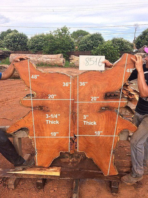 Garapa #8516- 3-1/4" x 18" to 20" x 48" FREE SHIPPING within the Contiguous US. freeshipping - Big Wood Slabs