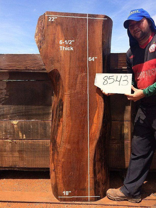 Ipe / Brazilian Walnut #8543- 6-1/2" x 18" to 22" x 64" FREE SHIPPING within the Contiguous US. freeshipping - Big Wood Slabs