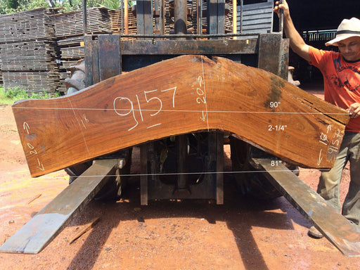Ipe / Brazilian Walnut #9157 - 2-1/4" x 17" to 20" x 88" FREE SHIPPING within the Contiguous US. freeshipping - Big Wood Slabs