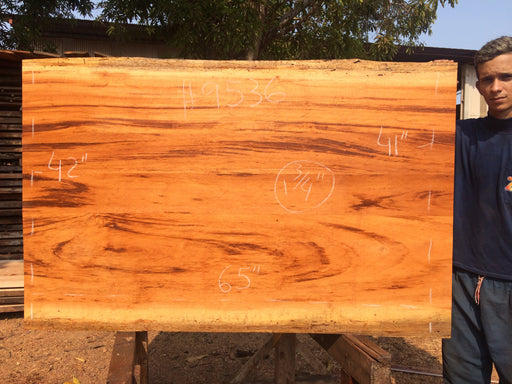 Goncalo Alves / Tigerwood #9536 - 1-3/4" x 40" to 42" x 66" FREE SHIPPING within the Contiguous US. freeshipping - Big Wood Slabs