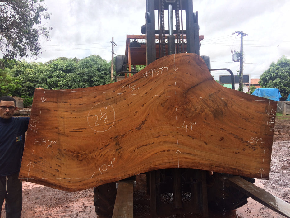 Angelim Pedra # 9577 - 2-1/8" x 34" to 49" x 104" FREE SHIPPING within the Contiguous US. freeshipping - Big Wood Slabs