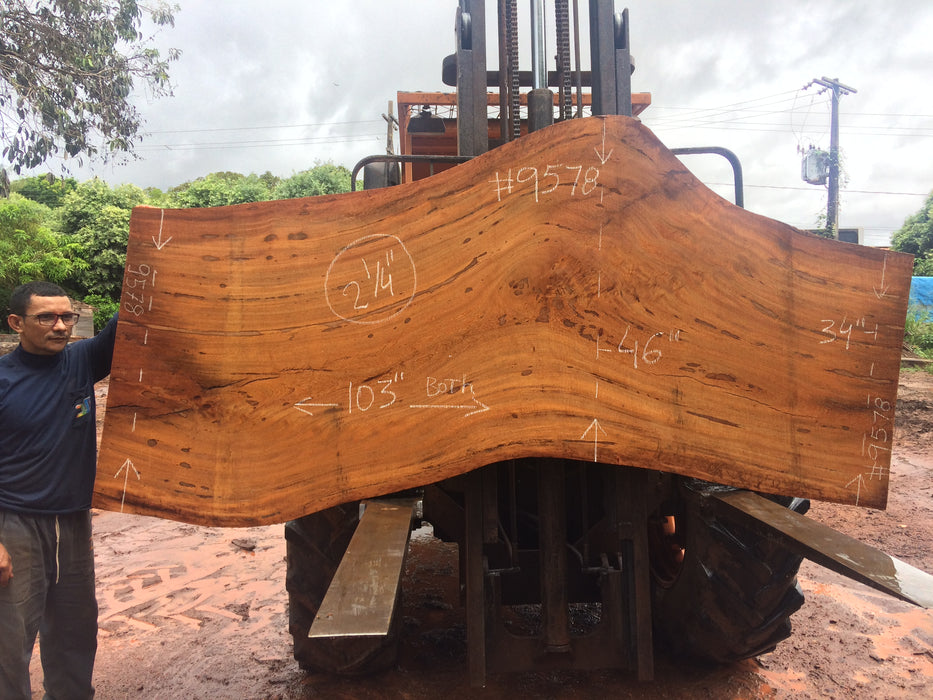 Angelim Pedra # 9578 - 2-1/4" x 34" to 46" x 102" FREE SHIPPING within the Contiguous US. freeshipping - Big Wood Slabs