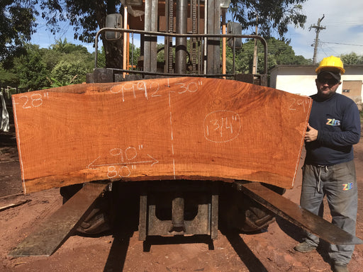 Jatoba / Brazilian #9992 –1-3/4″ x 28″ to 30″ x  80" to 90" FREE SHIPPING within the Contiguous US. freeshipping - Big Wood Slabs