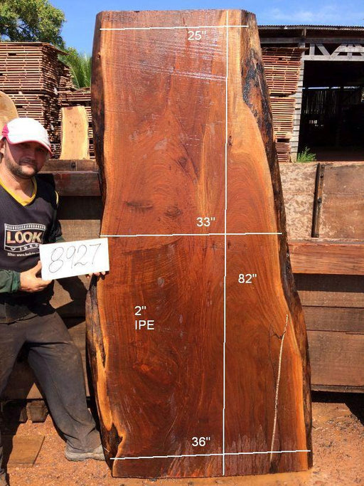 Ipe / Brazilian Walnut #8927- 2″ x 25″ to 36″ x 82″ FREE SHIPPING within the Contiguous US. freeshipping - Big Wood Slabs