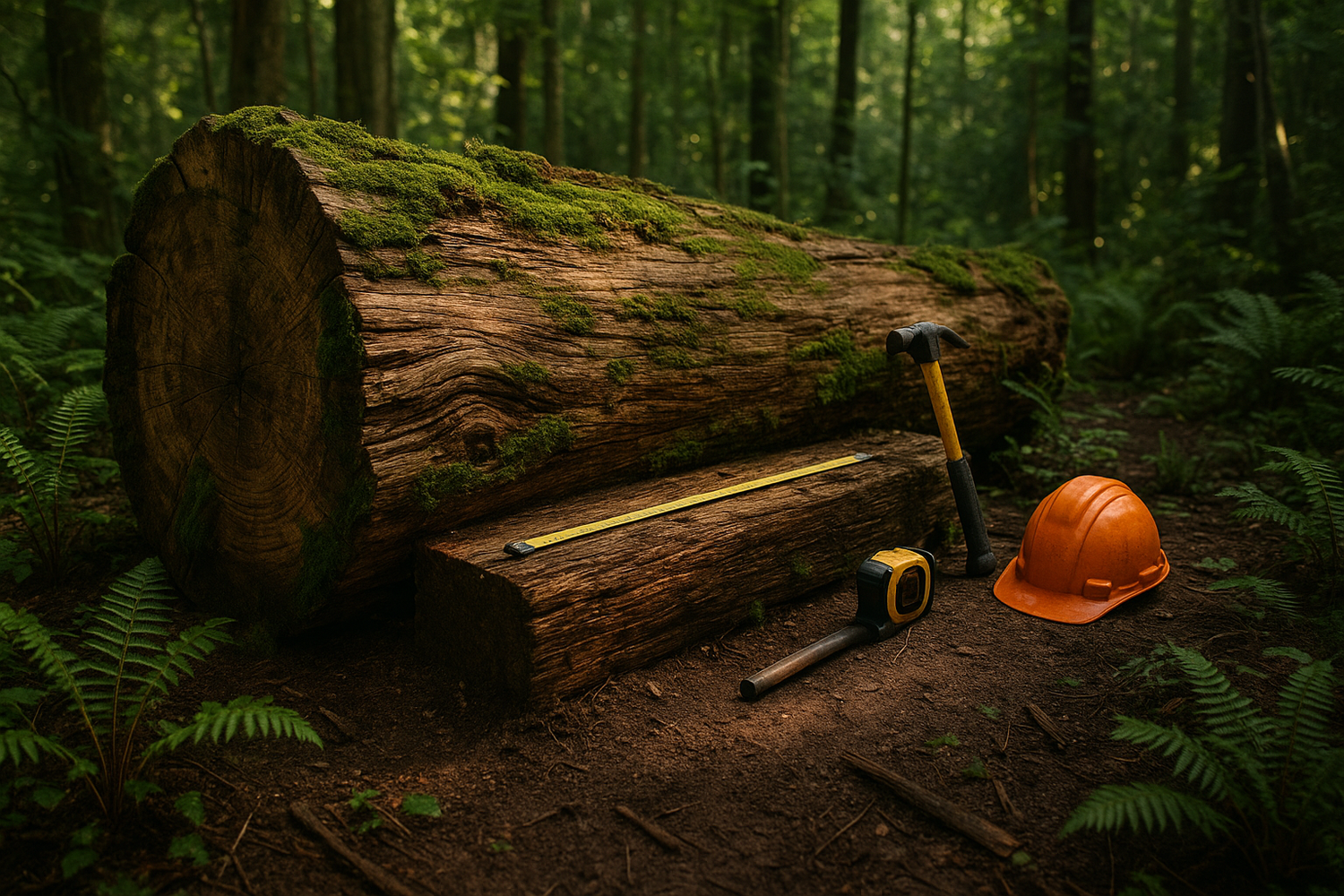 
        
          Reclaiming a left behind log from forest
        
      