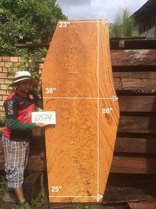 Angelim Pedra #6574- 3-1/2" x 23" to 36" x 86" FREE SHIPPING within the Contiguous US. freeshipping - Big Wood Slabs