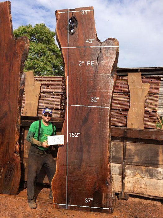 Ipe / Brazilian Walnut #8782- 2″ x 31″ to 37″ x 152″ FREE SHIPPING within the Contiguous US. freeshipping - Big Wood Slabs