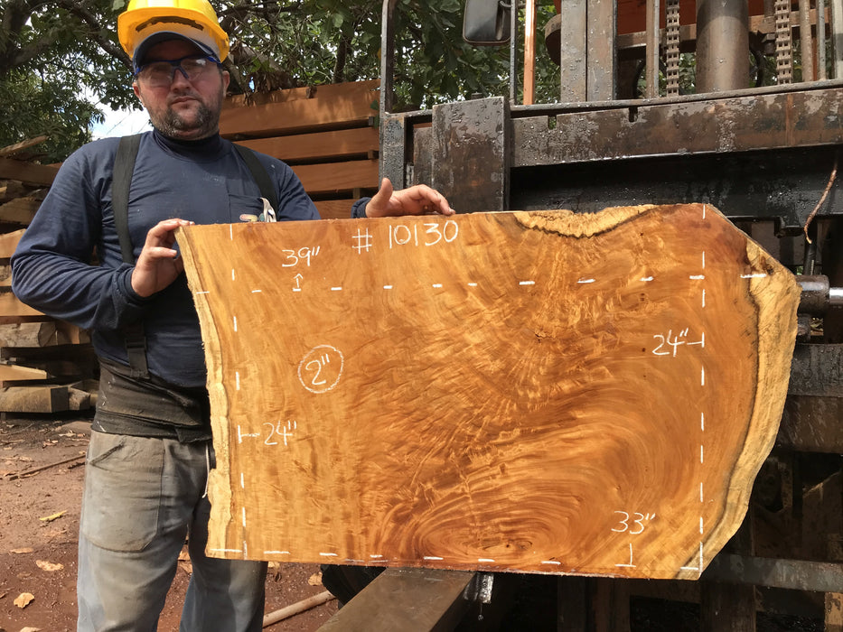 Garapa, #10130 - 2" x  24"  x  33"  to 39" FREE SHIPPING within the Contiguous US. freeshipping - Big Wood Slabs