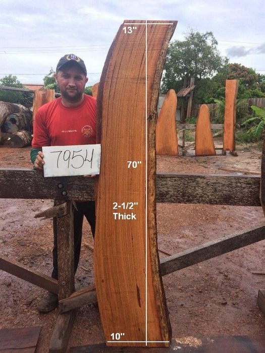 Angelim Pedra #7954 - 2-1/2" x 10" to 13" x 70" FREE SHIPPING within the Contiguous US. freeshipping - Big Wood Slabs