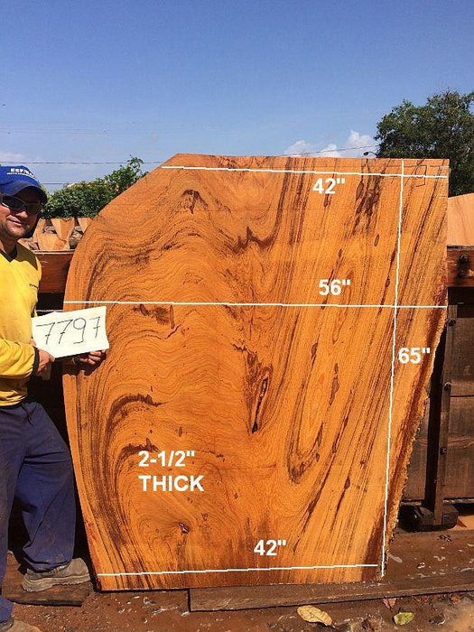 Angelim Pedra #7797- 2-1/2" x 42" to 56" x 65" FREE SHIPPING within the Contiguous US. freeshipping - Big Wood Slabs