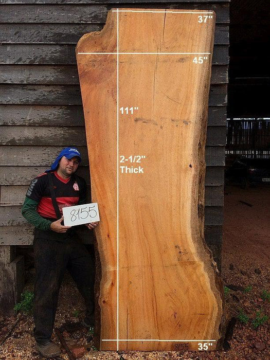 Curatinga Mahogany / Cedrorana #8155- 2-1/2" x 35" to 45" x 111" FREE SHIPPING within the Contiguous US. freeshipping - Big Wood Slabs