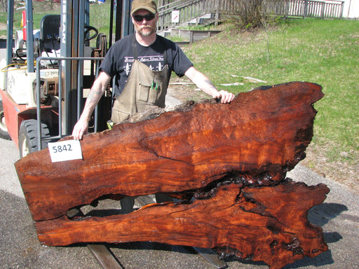 Redwood  #5842- 3-1/4" x 24" to 48" x 80" FREE SHIPPING within the Contiguous US. freeshipping - Big Wood Slabs