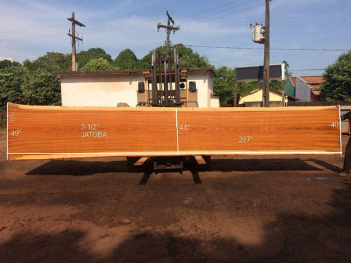 Jatoba / Brazilian Cherry  #9116 – 2-1/2″ x 40″ to 49″ x 287″ FREE SHIPPING within the Contiguous US. freeshipping - Big Wood Slabs