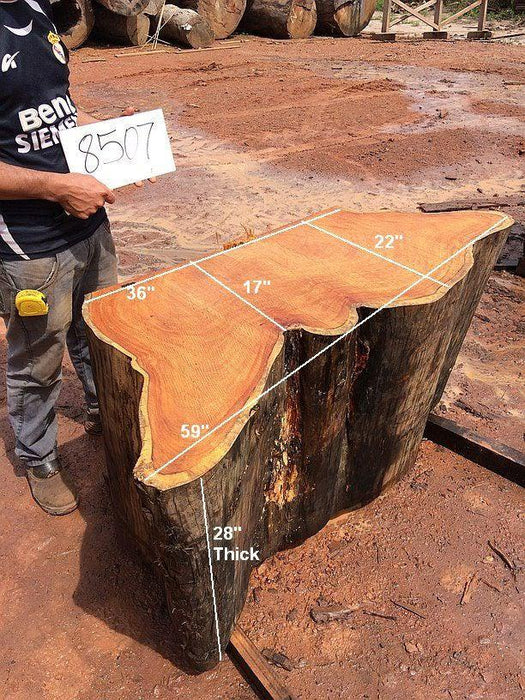 Garapa #8507- 28" x 17" to 22" x 59" FREE SHIPPING within the Contiguous US. freeshipping - Big Wood Slabs
