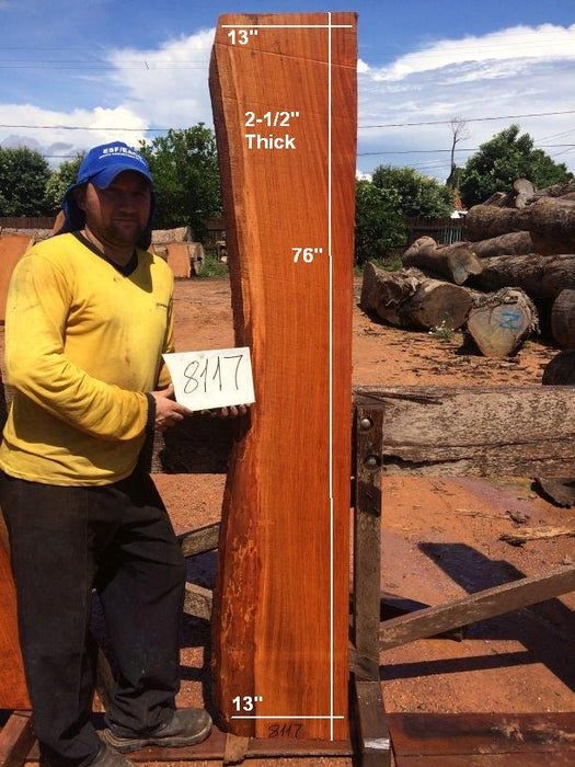 Jatoba / Brazilian Cherry #8117- 2-1/2" x 13" x 76" FREE SHIPPING within the Contiguous US. freeshipping - Big Wood Slabs