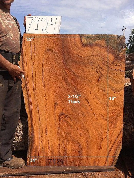 Angelim Pedra #7924 - 2-1/2" x 34" to 35" x 46" FREE SHIPPING within the Contiguous US. freeshipping - Big Wood Slabs