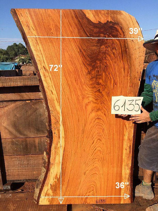 Jatoba / Brazilian Cherry #6135-  2-1/2" x 36" to 39" x 72" FREE SHIPPING within the Contiguous US. freeshipping - Big Wood Slabs