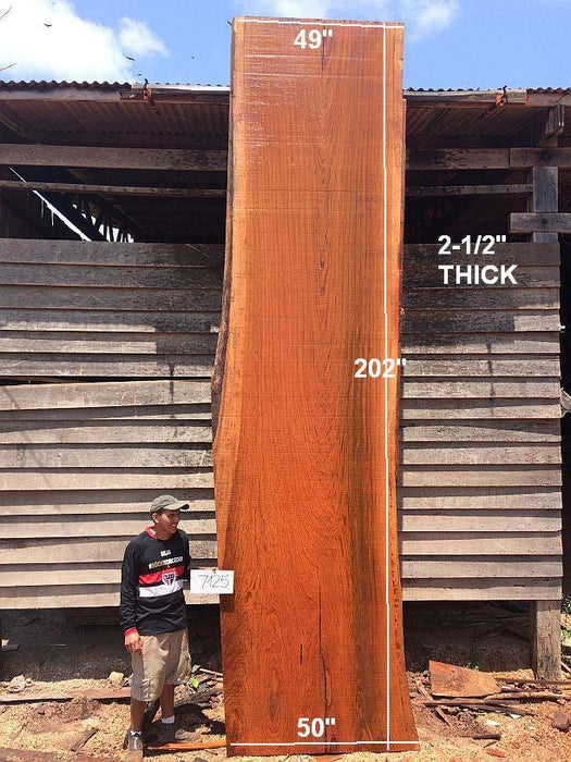 Jatoba / Brazilian Cherry #7125- 2-1/2" x 49" to 50" x 202" FREE SHIPPING within the Contiguous US. freeshipping - Big Wood Slabs