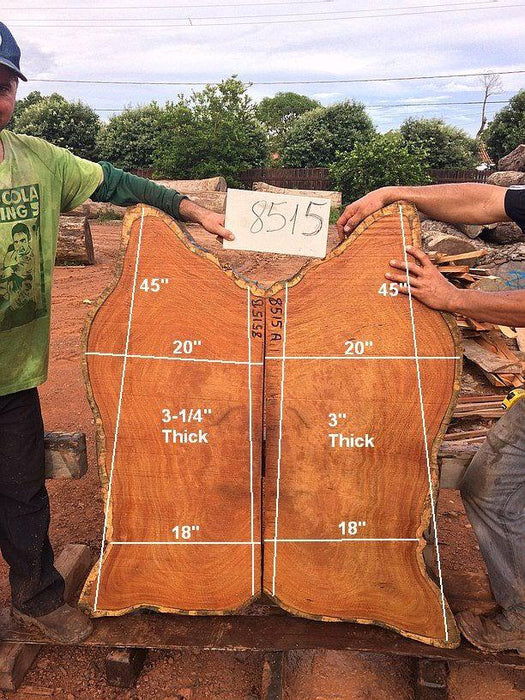 Garapa #8515- 3-1/4" x 18" to 20" x 45" FREE SHIPPING within the Contiguous US. freeshipping - Big Wood Slabs