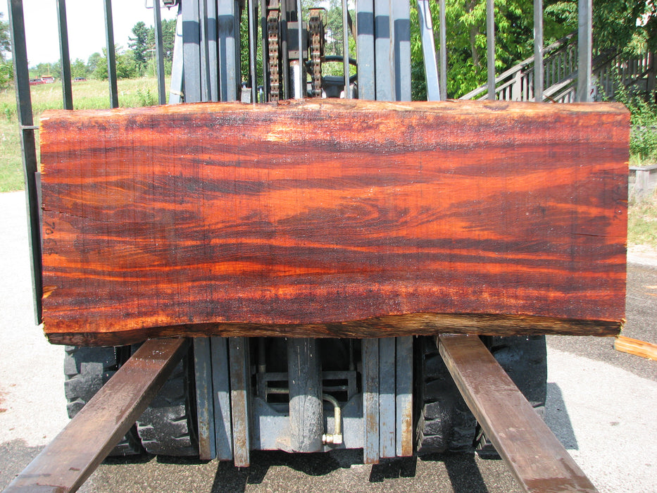 Goncalo Alves / Tigerwood #7066- 2-1/8" x 24" to 26-1/2" x 71" FREE SHIPPING within the Contiguous US. freeshipping - Big Wood Slabs