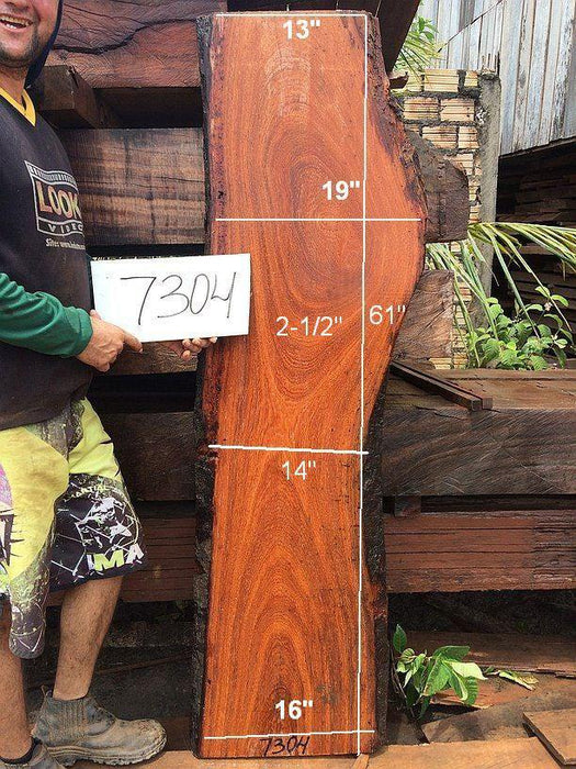 Angelim Pedra #7304 - 2-1/2" X 13" to 19" X 61" FREE SHIPPING within the Contiguous US. freeshipping - Big Wood Slabs