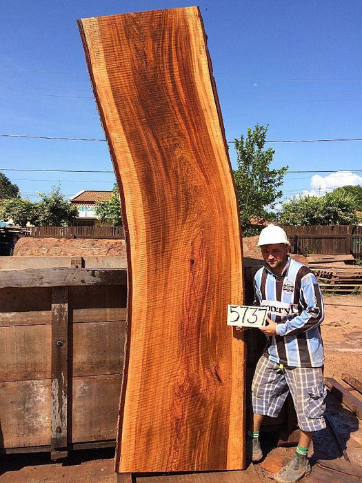 Jatoba / Brazilian Cherry #5737- 3-1/2" x 31" to 32" x 122" FREE SHIPPING within the Contiguous US. freeshipping - Big Wood Slabs