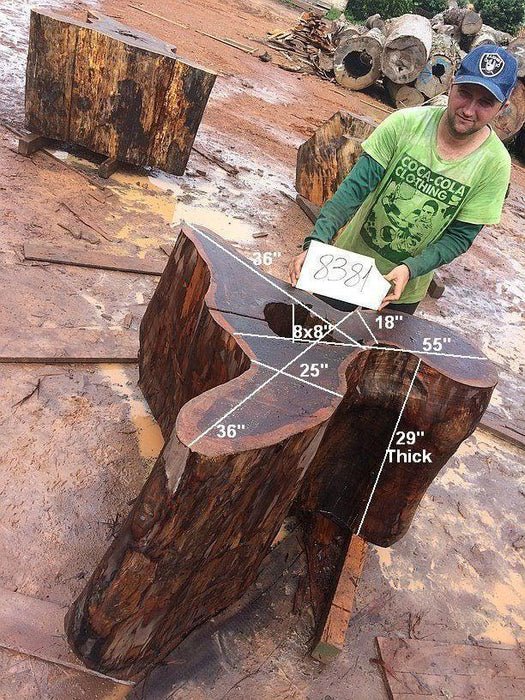 Ipe / Brazilian Walnut #8381- 29" x 18" to 25" x 55" FREE SHIPPING within the Contiguous US. freeshipping - Big Wood Slabs