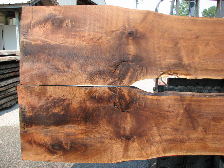 Walnut, American #7691(LA) Book-matched Set - Each part is approx 2" x 16" to 32" x 143" - FREE SHIPPING within the Contiguous US. freeshipping - Big Wood Slabs