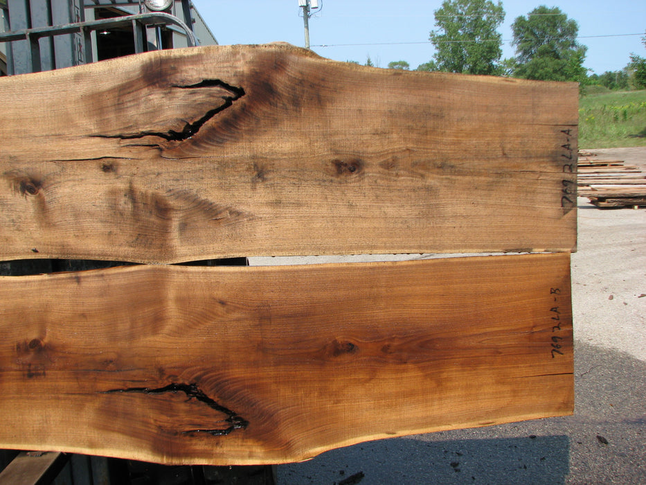 Walnut, American #7692(LA) Book-Matched Set - Each part is approx 2" x 18" to 22" x 140" - FREE SHIPPING within the Contiguous US. freeshipping - Big Wood Slabs