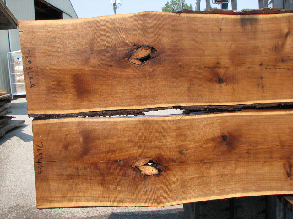 Walnut, American #7693(LA) Book-Matched Set - Each part is approx 2" x 17" to 22" x 148" - FREE SHIPPING within the Contiguous US. freeshipping - Big Wood Slabs
