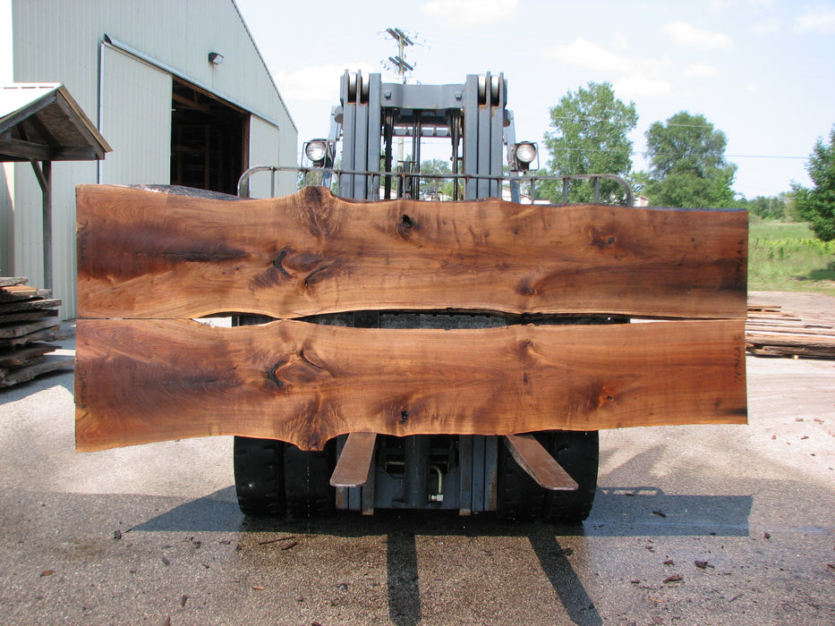 Walnut, American #7694(LA) Book-Matched Set - Each part is approx 2" x 19" to 24" x 132" - FREE SHIPPING within the Contiguous US. freeshipping - Big Wood Slabs