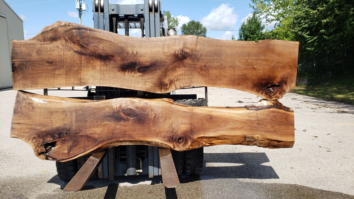 Walnut, American #8006(LA)- Book Matched Set - 2-1/4" x (44" to 60") x 121" - FREE SHIPPING within the Contiguous US. freeshipping - Big Wood Slabs