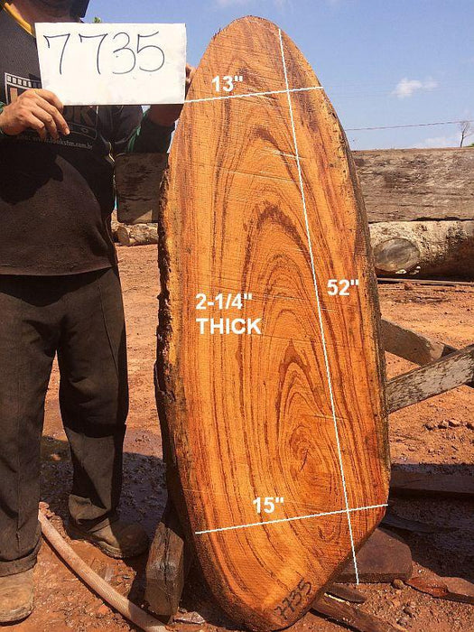 Angelim Pedra #7735 - 2-1/4" x 13" to 15" x 52" FREE SHIPPING within the Contiguous US. freeshipping - Big Wood Slabs