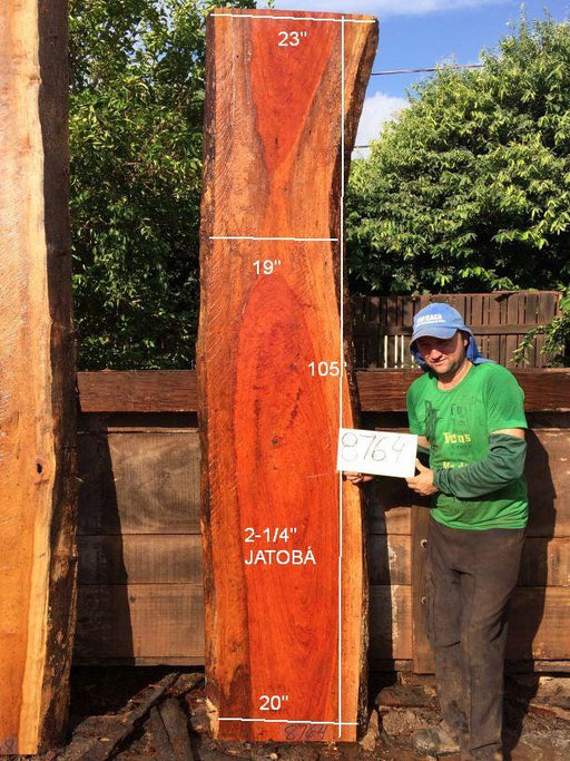 Jatoba / Brazilian Cherry #8764 – 2-1/4″ x 20″ to 23″ x 105" FREE SHIPPING within the Contiguous US. freeshipping - Big Wood Slabs