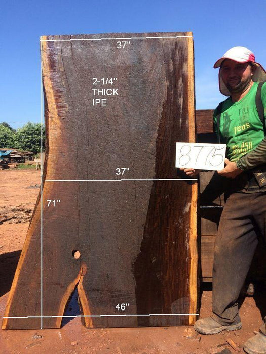 Ipe / Brazilian Walnut #8775– 2-1/4″ x 37″ to 46″ x 71″ FREE SHIPPING within the Contiguous US. freeshipping - Big Wood Slabs