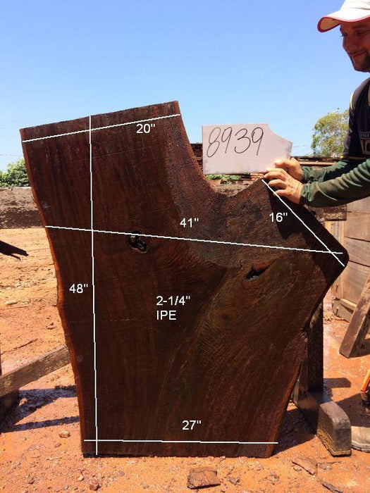 Ipe / Brazilian Walnut #8939 – 2-1/4″ x 20″ to 41″ x 48" FREE SHIPPING within the Contiguous US. freeshipping - Big Wood Slabs