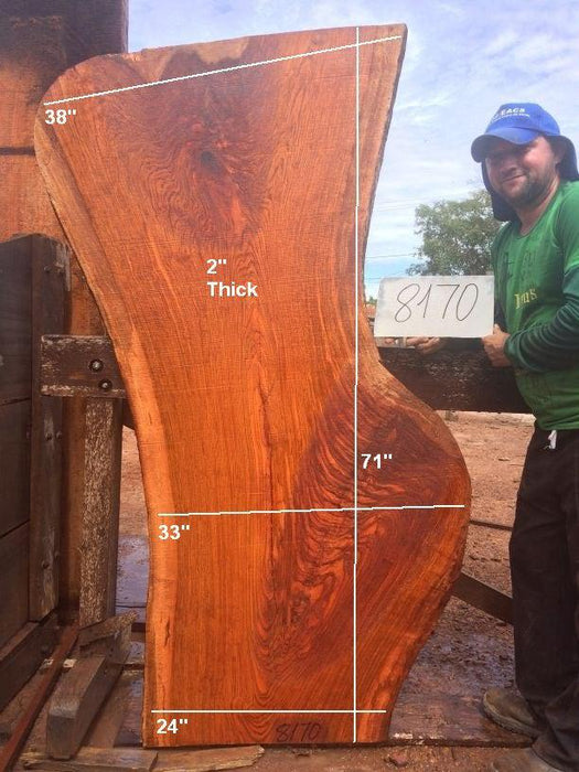 Jatoba / Brazilian Cherry #8170- 2" x 24" to 38" x 71" FREE SHIPPING within the Contiguous US. freeshipping - Big Wood Slabs