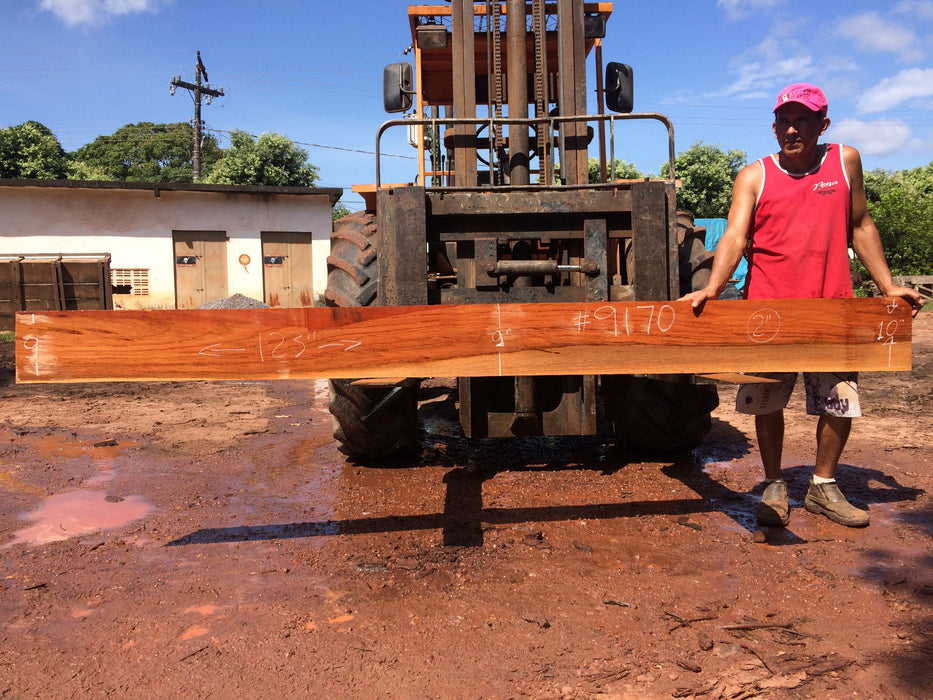 Jatoba / Brazilian Cherry #9170 – 2″ x 9″ to 10″ x 123″ FREE SHIPPING within the Contiguous US. freeshipping - Big Wood Slabs