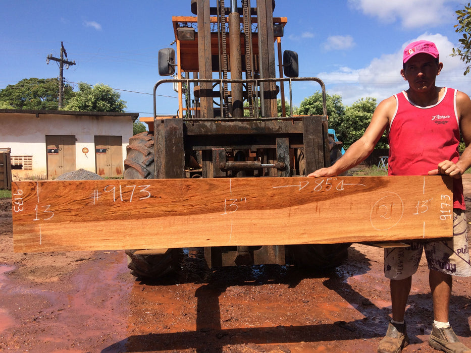 Jatoba / Brazilian Cherry #9173– 2″ x 13″ x 85″ FREE SHIPPING within the Contiguous US. freeshipping - Big Wood Slabs