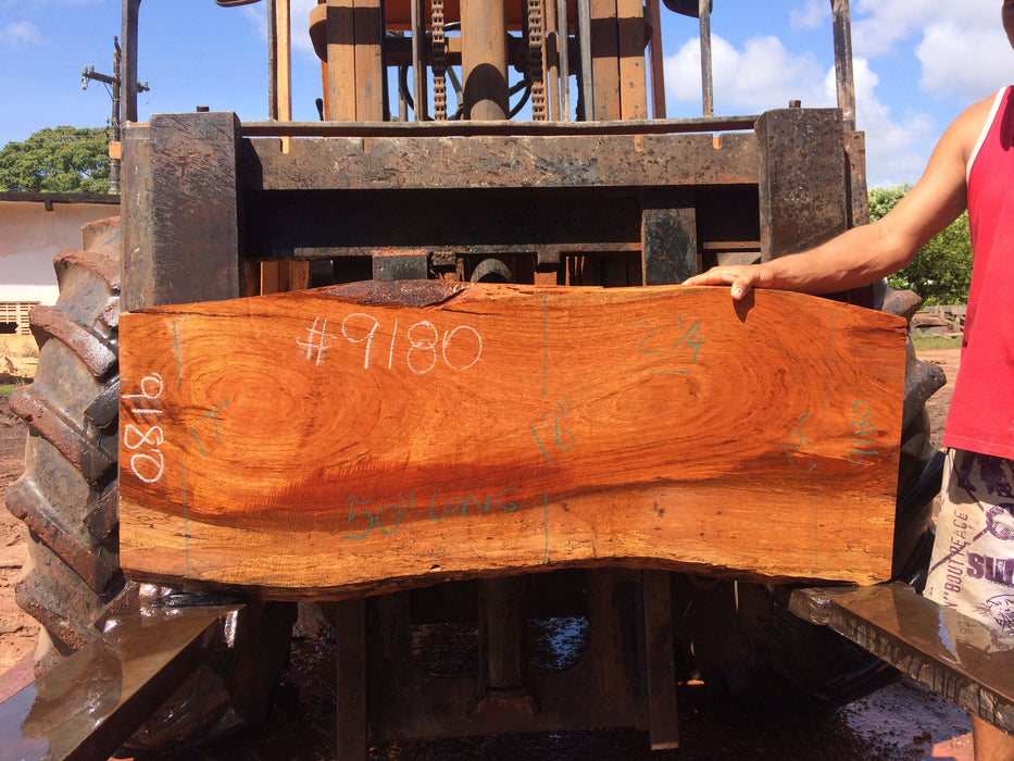 Jatoba / Brazilian Cherry #9180– 2-1/4″ x 17" to 19" x 50″ FREE SHIPPING within the Contiguous US. freeshipping - Big Wood Slabs