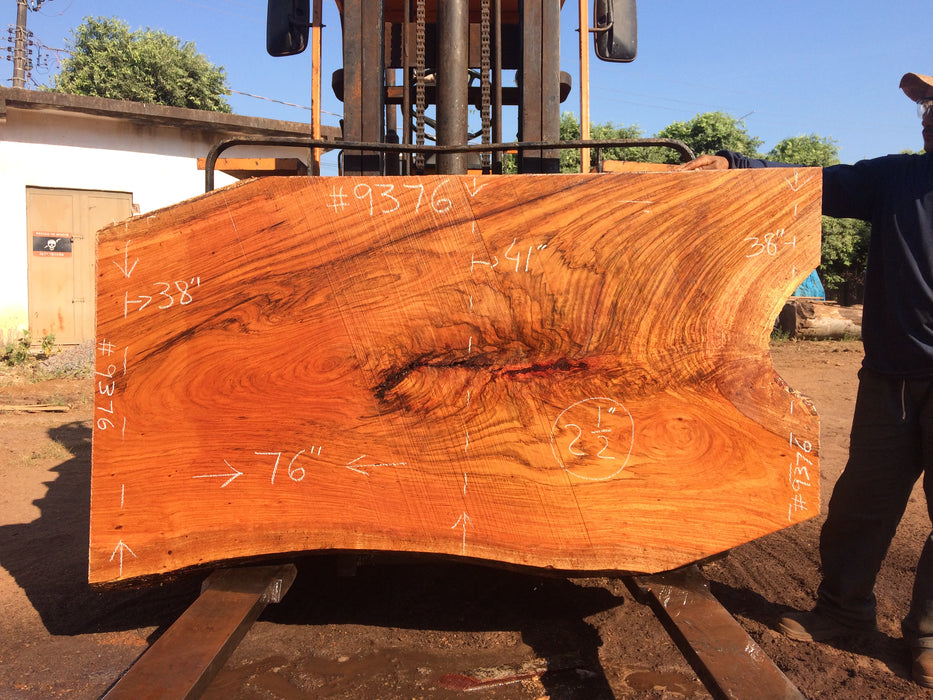 Jatoba / Brazilian Cherry # 9376 – 2-1/2″ x 38″ to 41″ x 76″ FREE SHIPPING within the Contiguous US. freeshipping - Big Wood Slabs