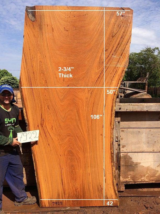 Angelim Pedra #7922 - 2-3/4" x 42" to 57" x 106" FREE SHIPPING within the Contiguous US. freeshipping - Big Wood Slabs