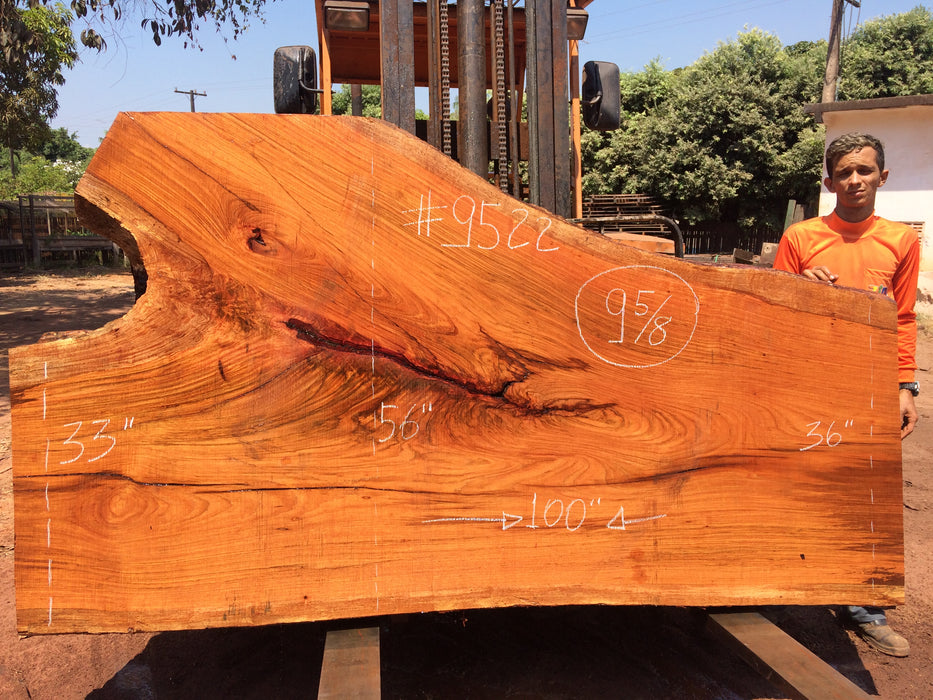 Jatoba / Brazilian Cherry # 9522 – 9-5/8″ x 33″ to 56″ x 100″ FREE SHIPPING within the Contiguous US. freeshipping - Big Wood Slabs
