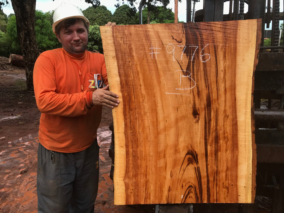 Goncalo Alves / Tigerwood #9776- 2-1/2" x 28" to 30" x 38" FREE SHIPPING within the Contiguous US. freeshipping - Big Wood Slabs