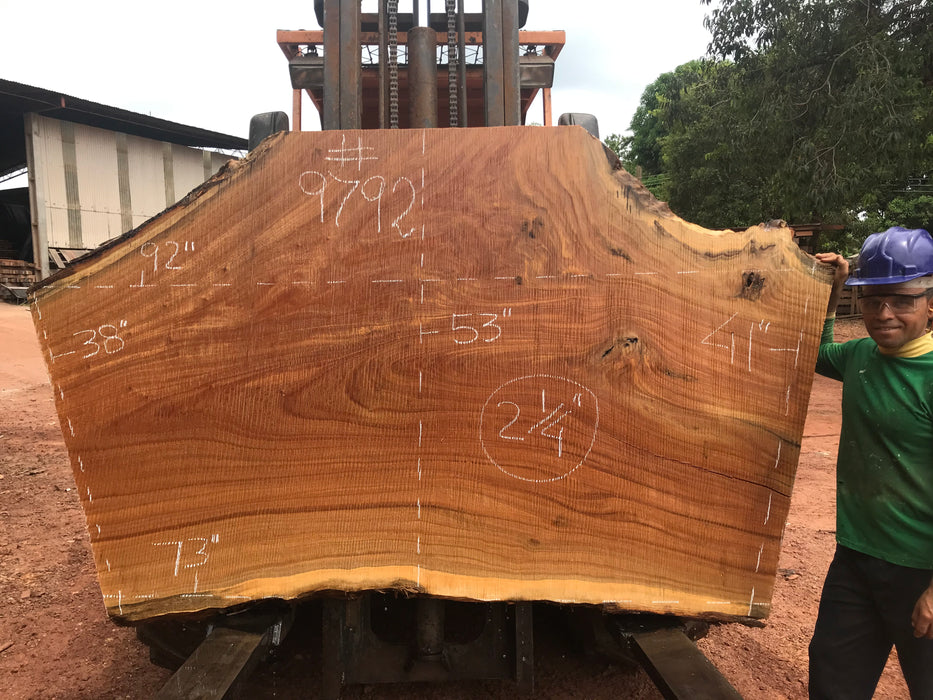 Pequiá  #9792- 2-1/4 x 38" to 53" x 73" to 93" FREE SHIPPING within the Contiguous US. freeshipping - Big Wood Slabs